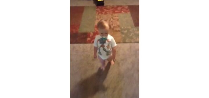 bebe imita mae gravida a andar